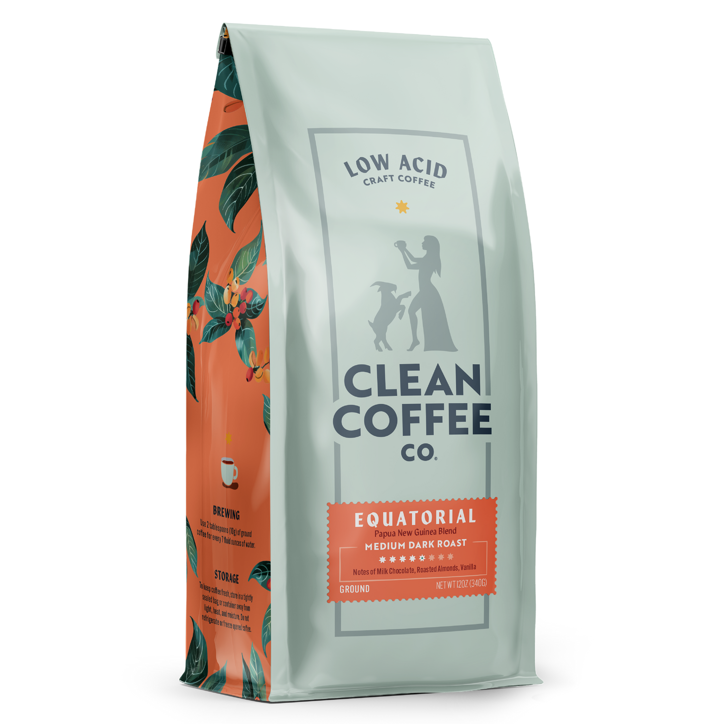 Clean Coffee Co. Equatorial Blend, Medium Roast Coffee, Low Acidity Coffee