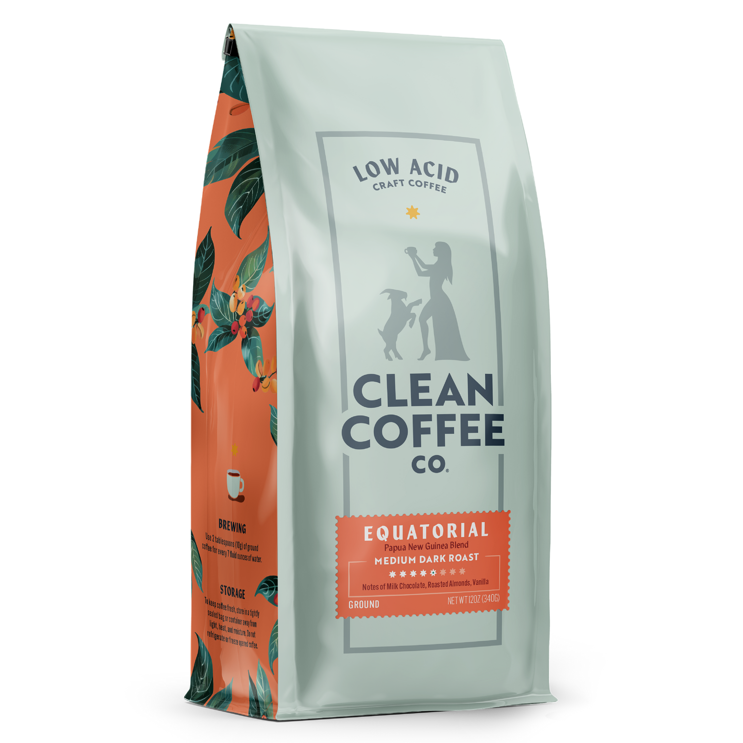 Clean Coffee Co. Equatorial Blend, Medium Roast Coffee, Low Acidity Coffee