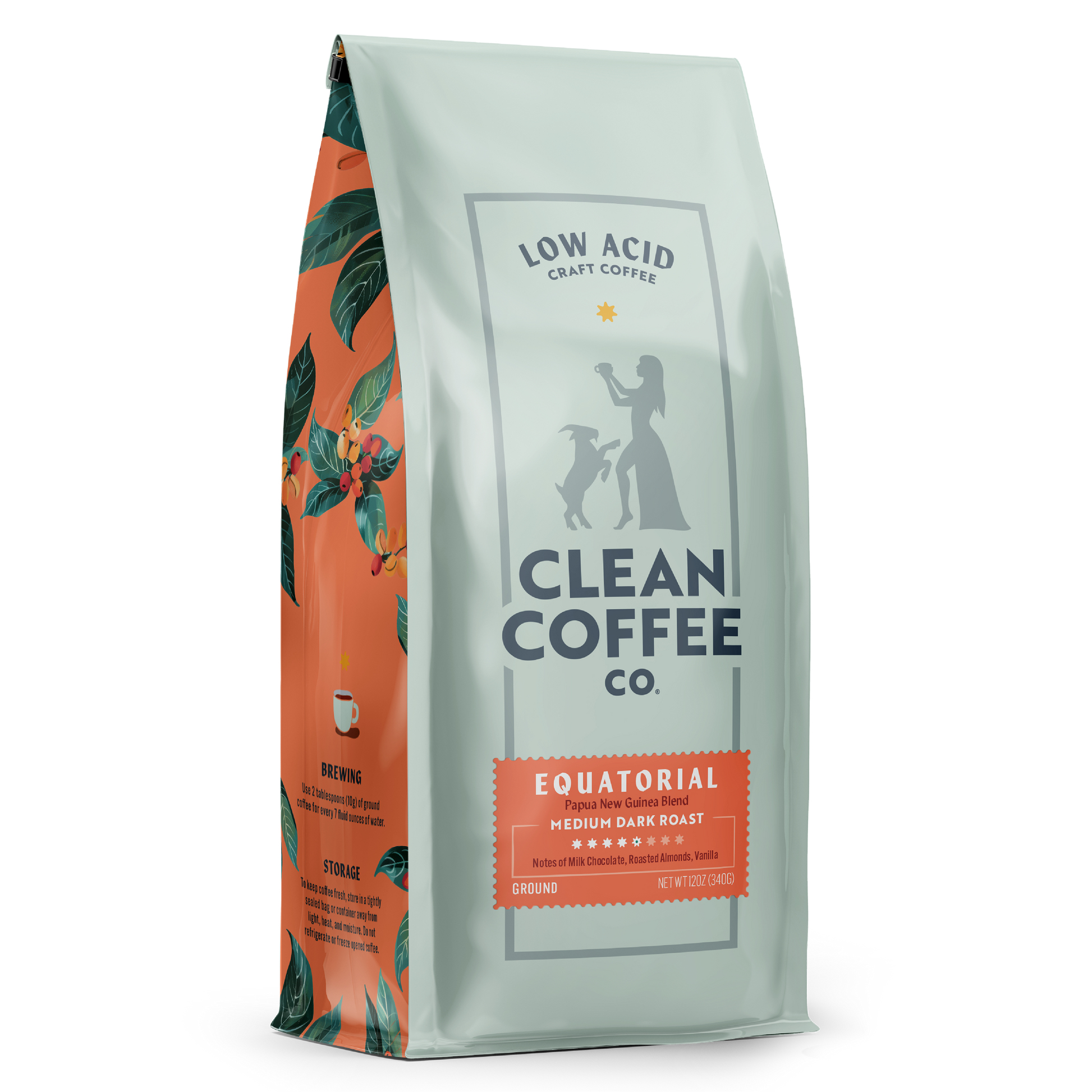 Clean Coffee Co. Equatorial Blend, Medium Roast Coffee, Low Acidity Coffee